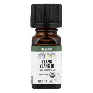 Aura Cacia Ylang Ylang Essential Oil Organic Floral and Comforting Aromatherapy Formula 0.25Oz (7.4ml)