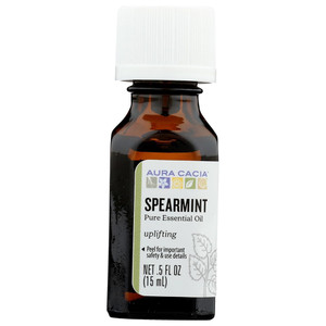 Aura Cacia Spearmint Essential Oil Pure Animating and Refreshing Aromatherapy Formula 0.5Oz (15ml)