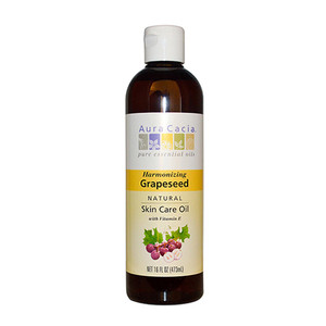 Aura Cacia Natural Pure Grapeseed Skin Care Oil With Natural Vitamin E - 16 Oz