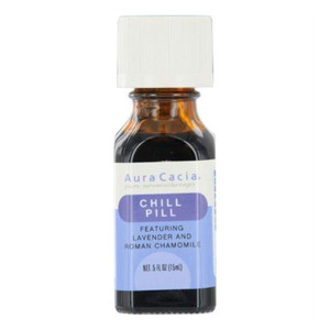 Aura Cacia Chill Pill Essential Solutions Oil Relaxation and Stress Relief Aromatherapy Blend 0.5Oz (15ml)