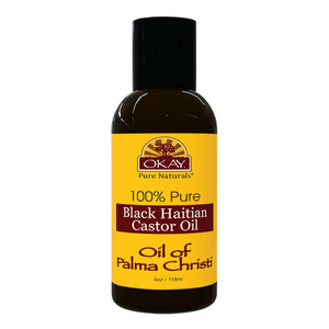 Okay 100% Pure Black Haitian Castor Oil For Healthy Hair And Skin, 4 Oz