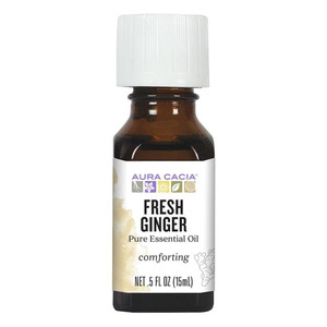 Aura Cacia Fresh Ginger Essential Oil Comforting and Digestive Support 0.5Oz (15ml)