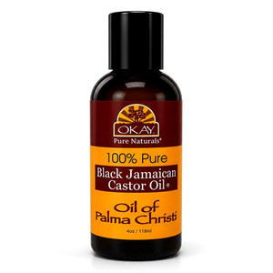 Okay Pure Naturals 100 Percent Pure Black Jamaican Castor Oil for Hair and Skin Care 4Oz (118ml)