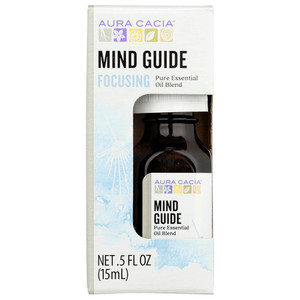 Aura Cacia Mind Guide Focusing Pure Essential Oil Blend Clarity Aid 0.5Oz (15ml)