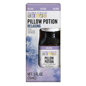 Aura Cacia Pillow Potion Relaxing Pure Essential Oil Blend Sleep Aid 0.5Oz (15ml)