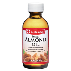 De La Cruz Expeller Pressed Sweet Almond Oil Moisturizer for Skin and Hair 2Oz (59ml)