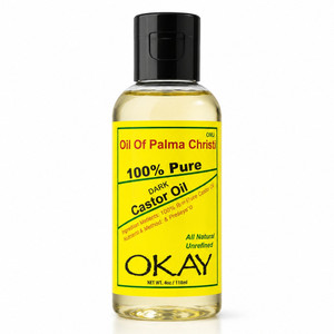 Okay Pure Naturals 100 Percent Pure Castor Oil for Healthy Hair and Skin Care 4Oz (118ml)