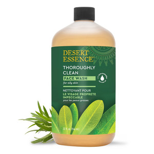 Desert Essence Thoroughly Clean Face Wash for Oily and Combination Skin Deep Cleansing Formula 32Oz (946ml)