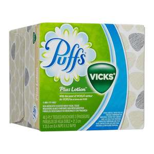 Puffs Plus Lotion with the Scent of Vicks Facial Tissues, 48 Ea, 24 Pack Puffs Plus Lotion with the Scent of Vicks Facial Tissues, 48 Ea, 24 Pack