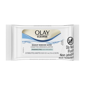 Olay Makeup Remover Wet Cloths for Removing Makeup and Dirt Fragrance Free 25Ea