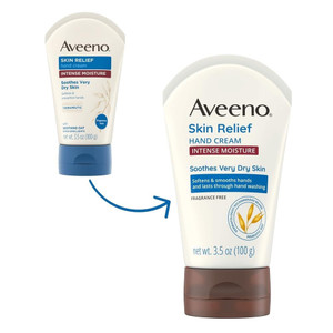 Aveeno Skin Relief Intense Moisture Hand Cream for Soothing and Hydrating Very Dry Cracked Hands 3.5Oz (100g)