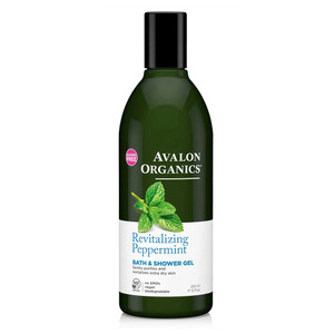 Avalon Organics Bath and Shower Gel Revitalizing Peppermint for Energized Refreshed and Soft Skin 12Oz (355ml)