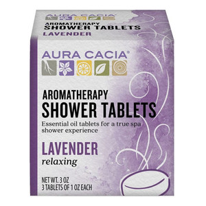Aura Cacia Aromatherapy Shower Tablets Relaxing Lavender Calming and Stress Relief Formula 3Oz