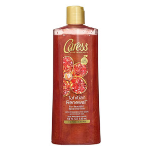 Caress Body Wash with Pomegranate Seeds and Coconut Milk for Gentle Cleansing and Soft Skin 18Oz (532ml)