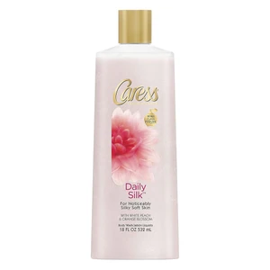 Caress Daily Silk Body Wash with White Peach and Orange Blossom for Gentle Cleansing and Silky Soft Skin 18Oz (532ml)