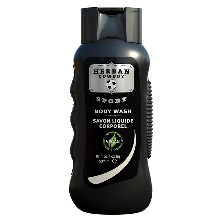Herban Cowboy Sport Deodorizing Body Wash Cleansing and Freshness for Body 18Oz (532ml)