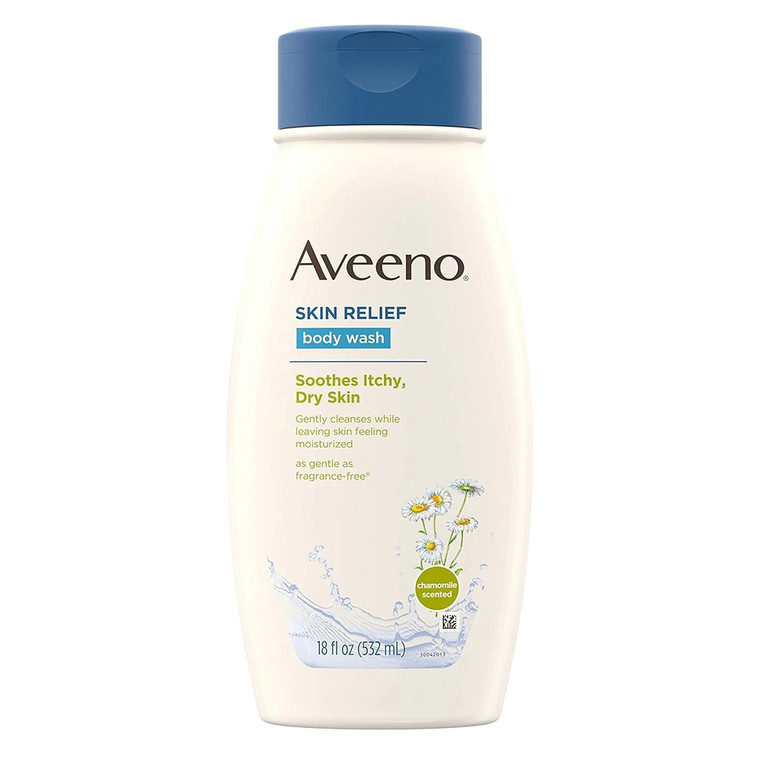 Aveeno Skin Relief Body Wash with Oat and Chamomile for Soothing Gentle Cleansing and Hydrated Calm Skin 18Oz (532ml)