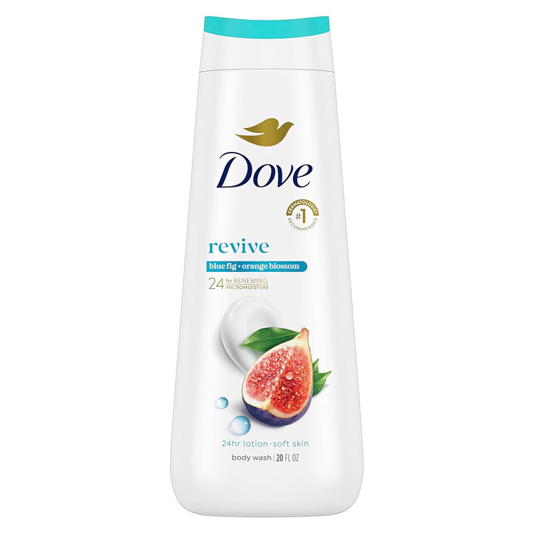 Dove Body Wash Revive Blue Flag Orange Blossom Lotion Soft Moisturizing Body Wash for Softer Smoother Skin 20Oz
