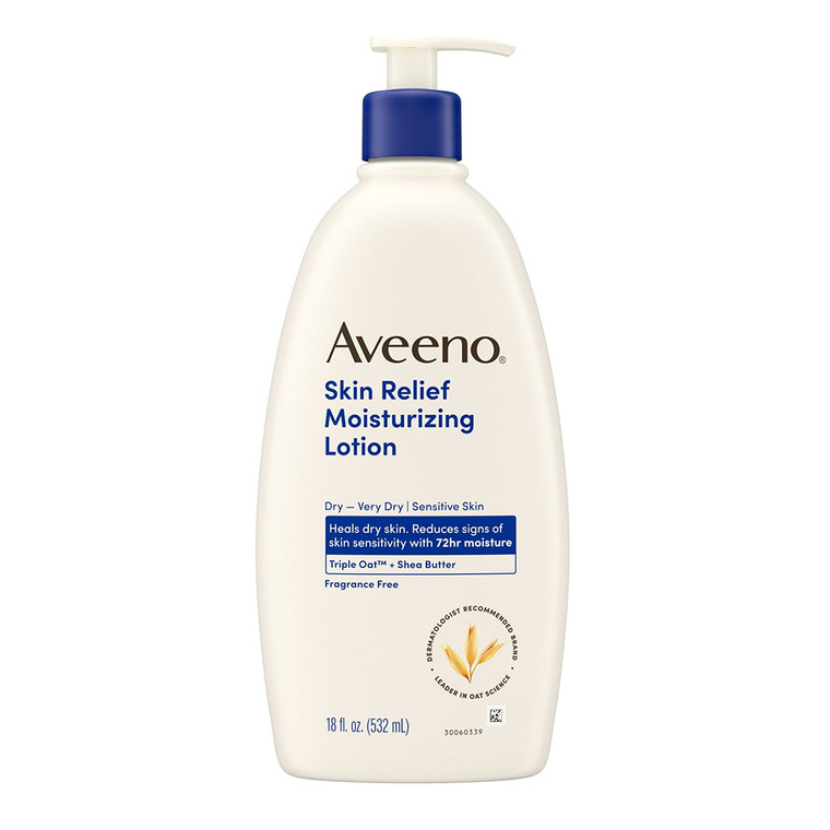 Aveeno Skin Relief Moisturizing Lotion Fragrance Free for Hydrated Soothing and Healthy Looking Skin 18Oz (532ml)