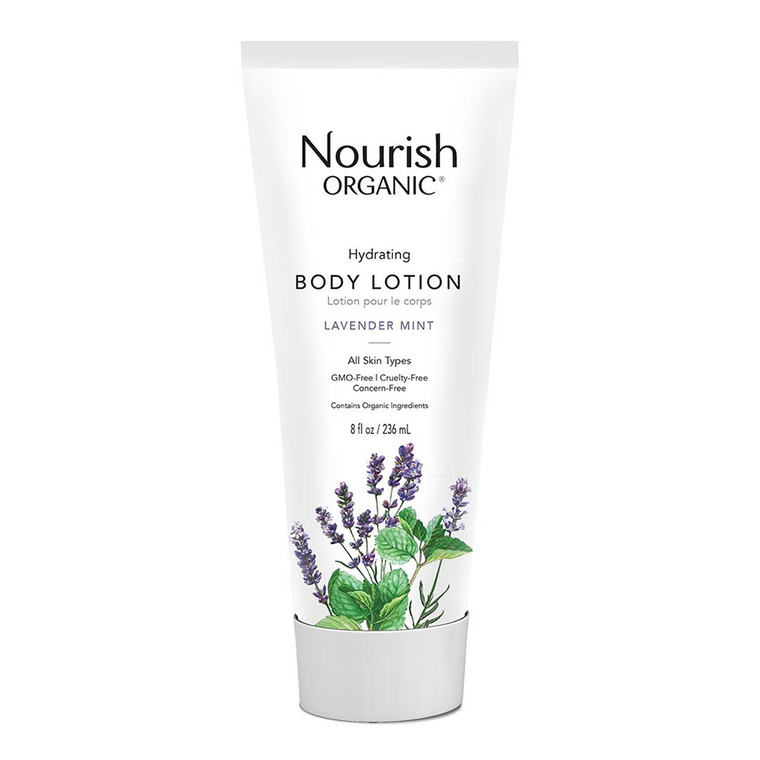 Nourish Organic Hydrating And Smoothing Body Lotion Lavender Mint, 8 Oz