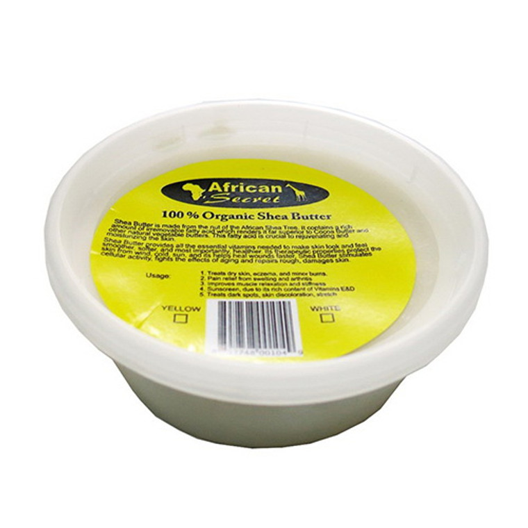 African Secret 100% Organic Shea Body Butter Yellow, 8 Oz