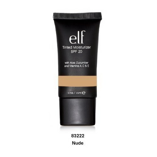 e.l.f Cosmetics Tinted Moisturizer SPF 20 Sunscreen Nude for Daily UV Protection 0.85Oz (25ml) 2Ea