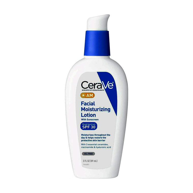 Cerave AM Facial Moisturizing Lotion With Sunscreen SPF 30, 3 Oz
