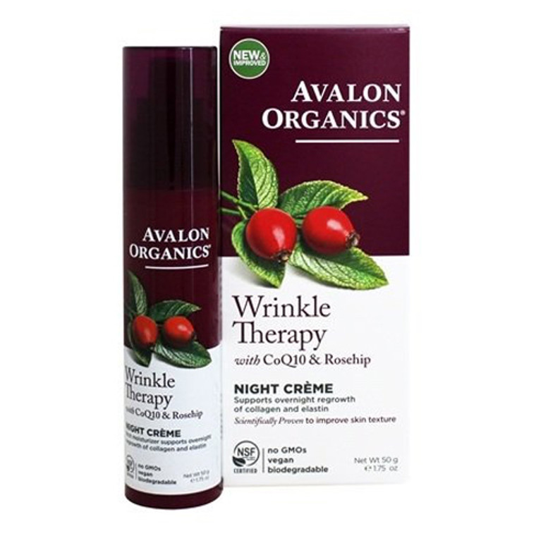 Avalon Organics Coq10 Cellular Renewing Wrinkle Defense Night Creme - 1.75 Oz