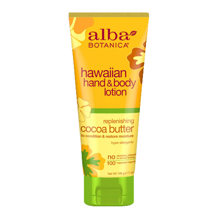 Alba Botanica Hawaiian Hand And Body Lotion, Cocoa Butter - 7 Oz