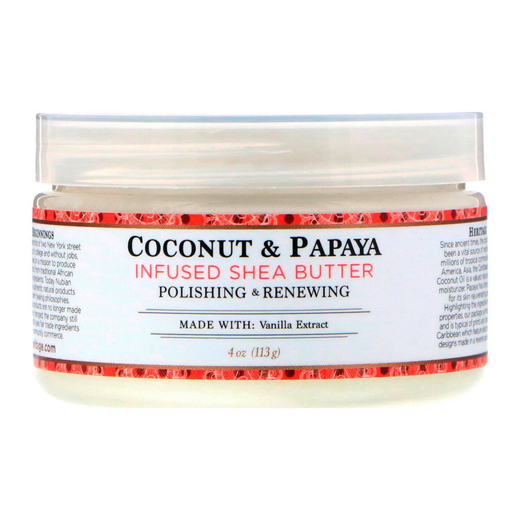 Nubian Heritage Shea Butter Moisturizer, Infused With Coconut and Papaya - 4 oz