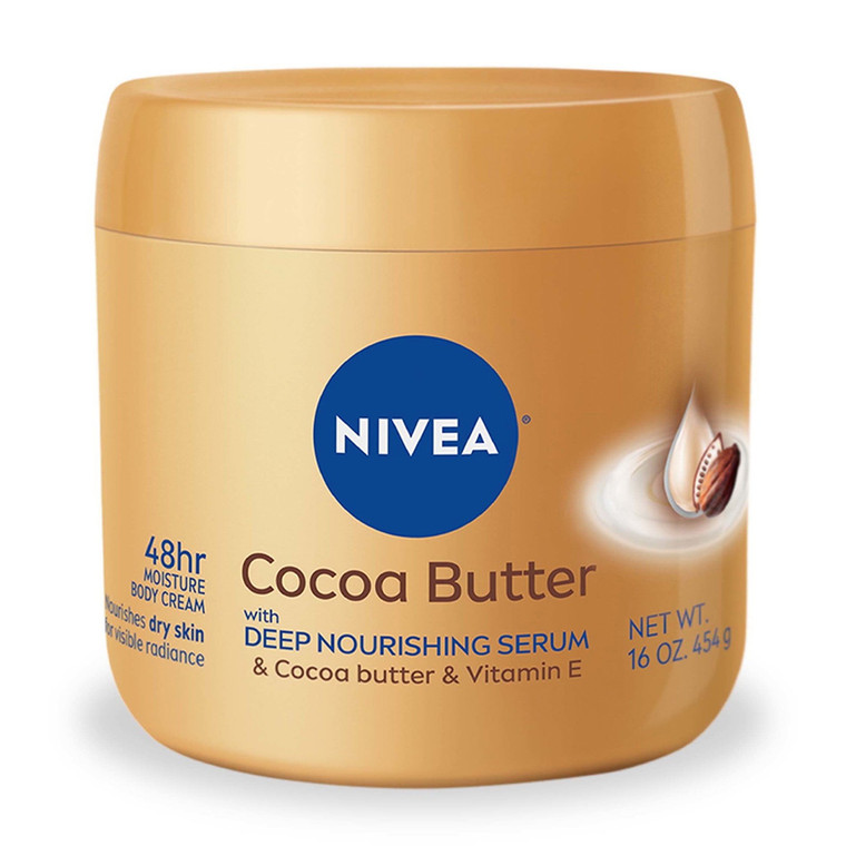 Nivea Cocoa Butter Body Cream with Deep Nourishing Serum Coco Butter and Vitamin E for Dry Skin 15.5Oz