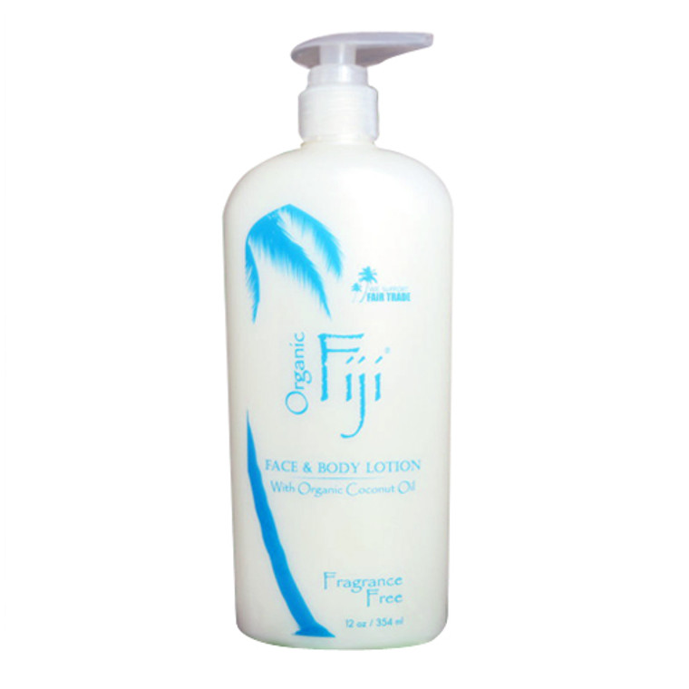 Organic Fiji Nourishing Lotion, With Organic Coconut Oil, Fragrance Free, 12 Oz