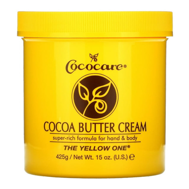 Cococare Cocoa Butter Cream Super Rich Formula For Hand and Body,The Yellow One, 15 Oz