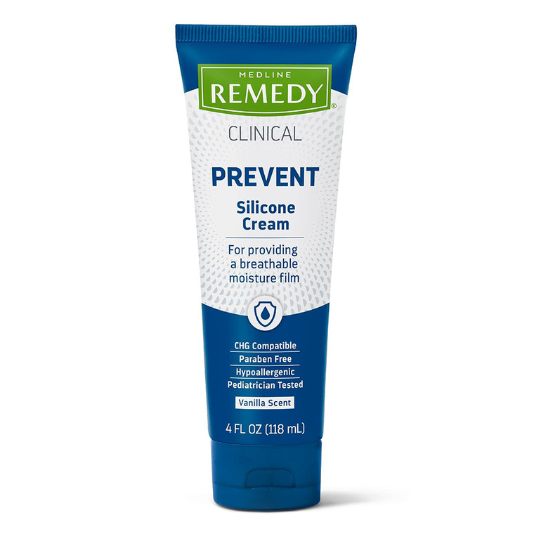 Medline Remedy Clinical Silicone Cream Skin Protectant and Moisturizer for Dry Cracked Skin 4Oz (118ml)