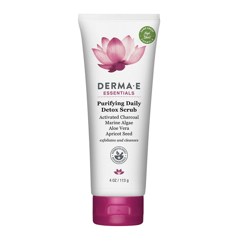 Derma E Purifying Daily Detox Scrub Detoxifies and Hydrates Skin for Healthy Glowing Complexion 4Oz (113g)