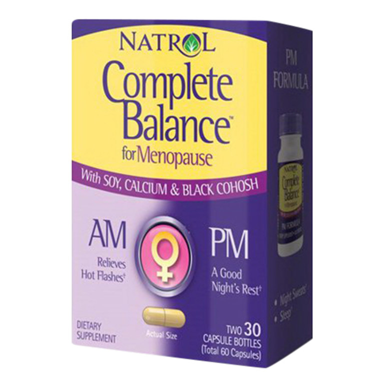 Natrol Complete Balance For Menopause Am And Pm Dietary Supplement Capsules 60 Ea 8164