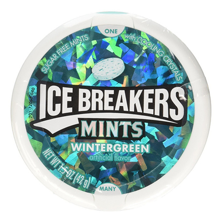 Hersheys, Ice Breakers Sugar Free Winter Green Mint - 1.5 Oz, 8 Pack
