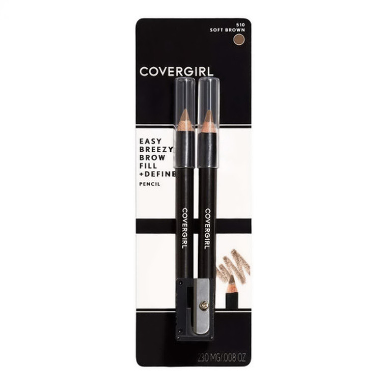 CoverGirl Easy Breezy Brow Fill and Define Brow Pencil 510 Soft Brown for Enhancing and Defining Natural Eyebrows 0.008Oz (230mg)