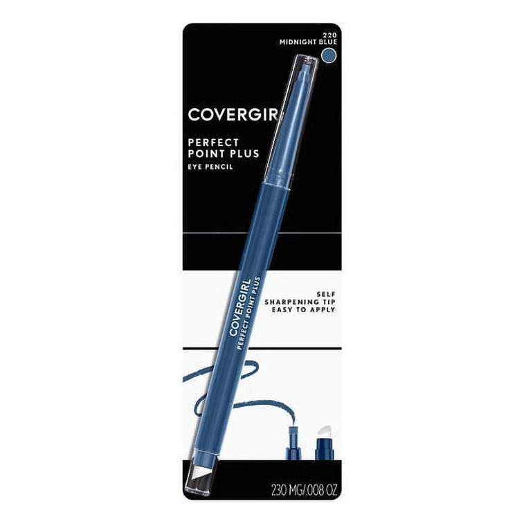 CoverGirl Perfect Point Plus Self Sharpening Eye Pencil 220 Midnight Blue for Eye Lining and Definition 0.008Oz (230mg)