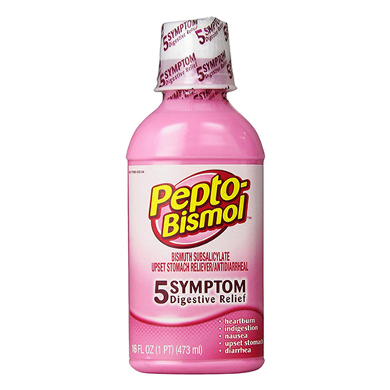 Pepto-Bismol Regular Strength Liquid For Antidiarrheal Upset Stomach, Original - 16 Oz