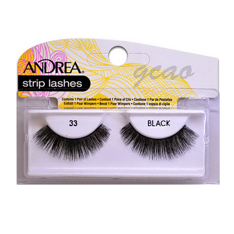 Andrea Lashes Strip Style 33, Black, 1 Set