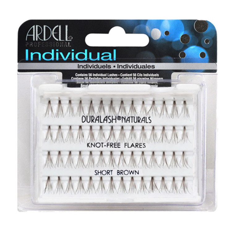 Ardell Professional Individual Duralash Natural Eye Lashes Knot Free Flares Short Brown, 56 Ea