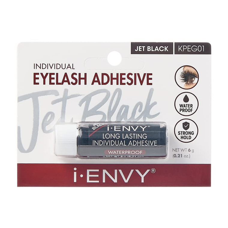 Kiss I Envy Individual Eyelash Adhesive Jet Black 01, 0.25 oz