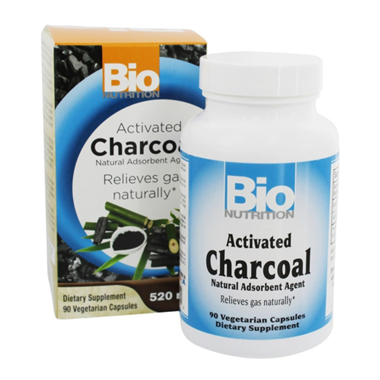 Bio Nutrition Activated Charcoal 520 mg Vegetarian Capsules, 90 Ea