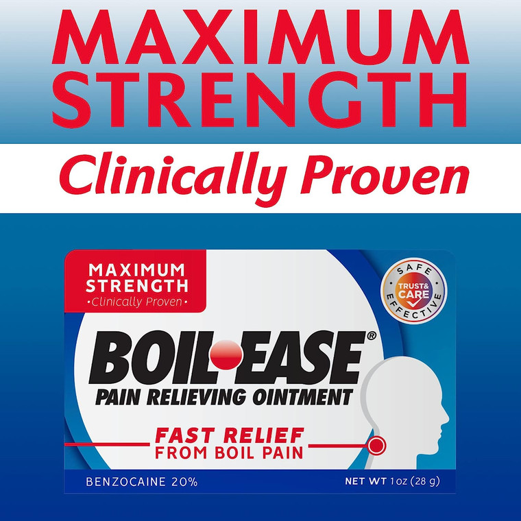 Boil Ease Ointment Maximum Strength Fast Relief From The Pain Of Boils, 1 Oz