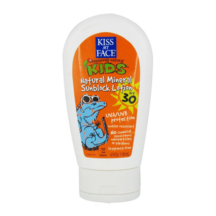 Kiss My Face Natural Mineral Sunblock Lotion Spf 30 For Kids - 4 Oz