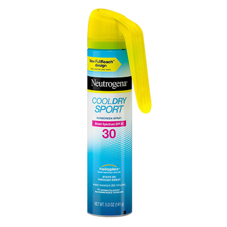 Neutrogena Cool Dry Water Resistant Sport SPF 30 Sunscreen Body Spray, 5 Oz