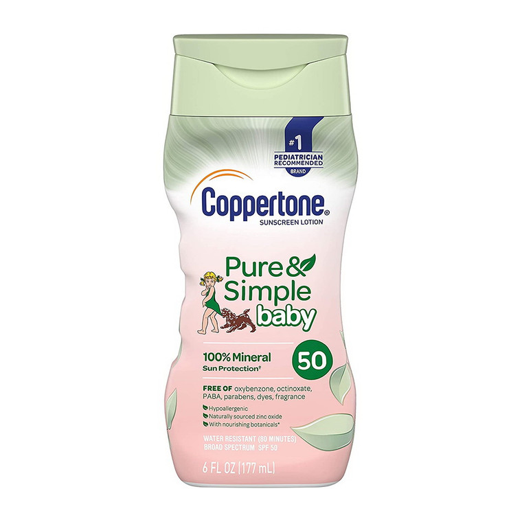 Coppertone WaterBabies Pure and Simple Sunscreen Lotion SPF 50, 6 Oz