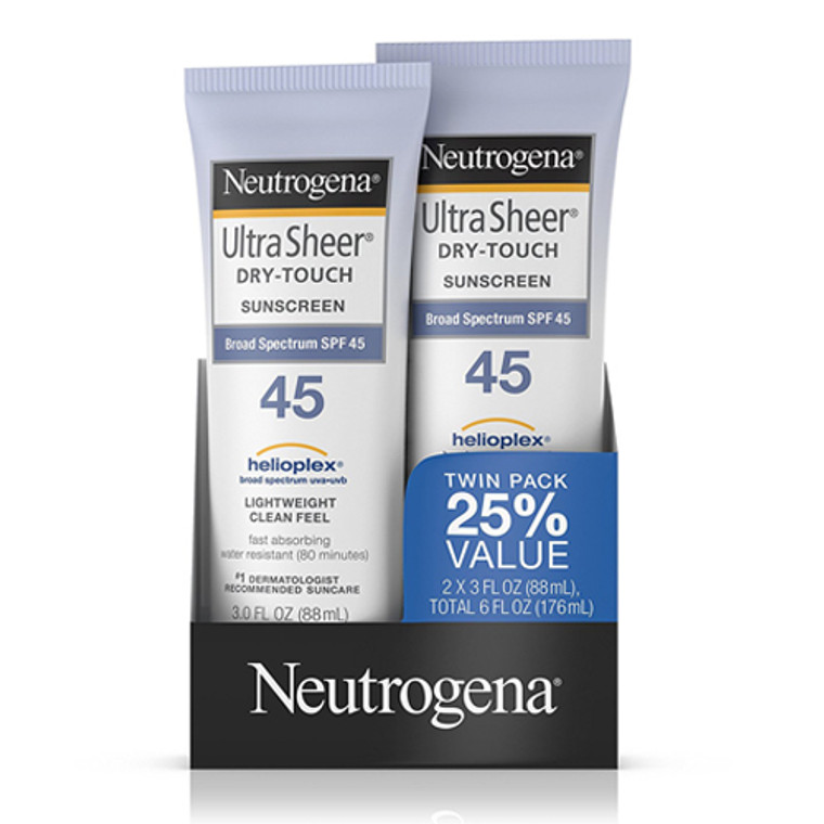 Neutrogena Ultra Sheer Dry-Touch Sunscreen, Broad Spectrum SPF 45, 3 oz, 2 pack