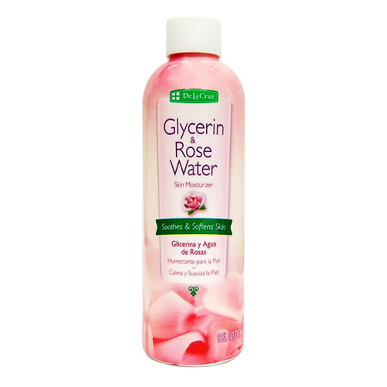 De La Cruz Glycerin And Rose Water Skin Moisturizer, 8 Oz